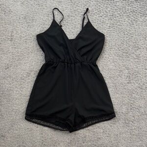 Sleek Black Women's Romper